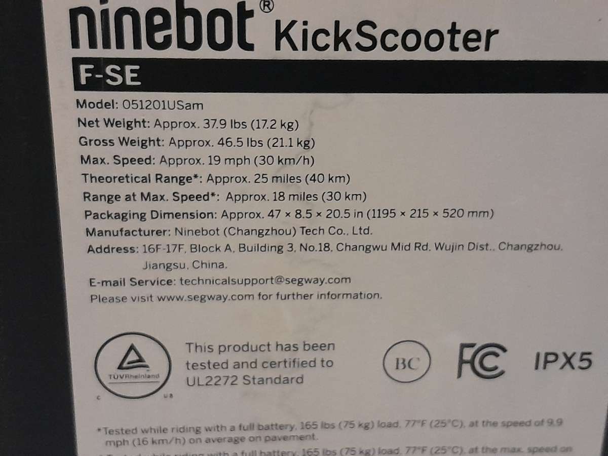 NINEBOT KickScooter F SE