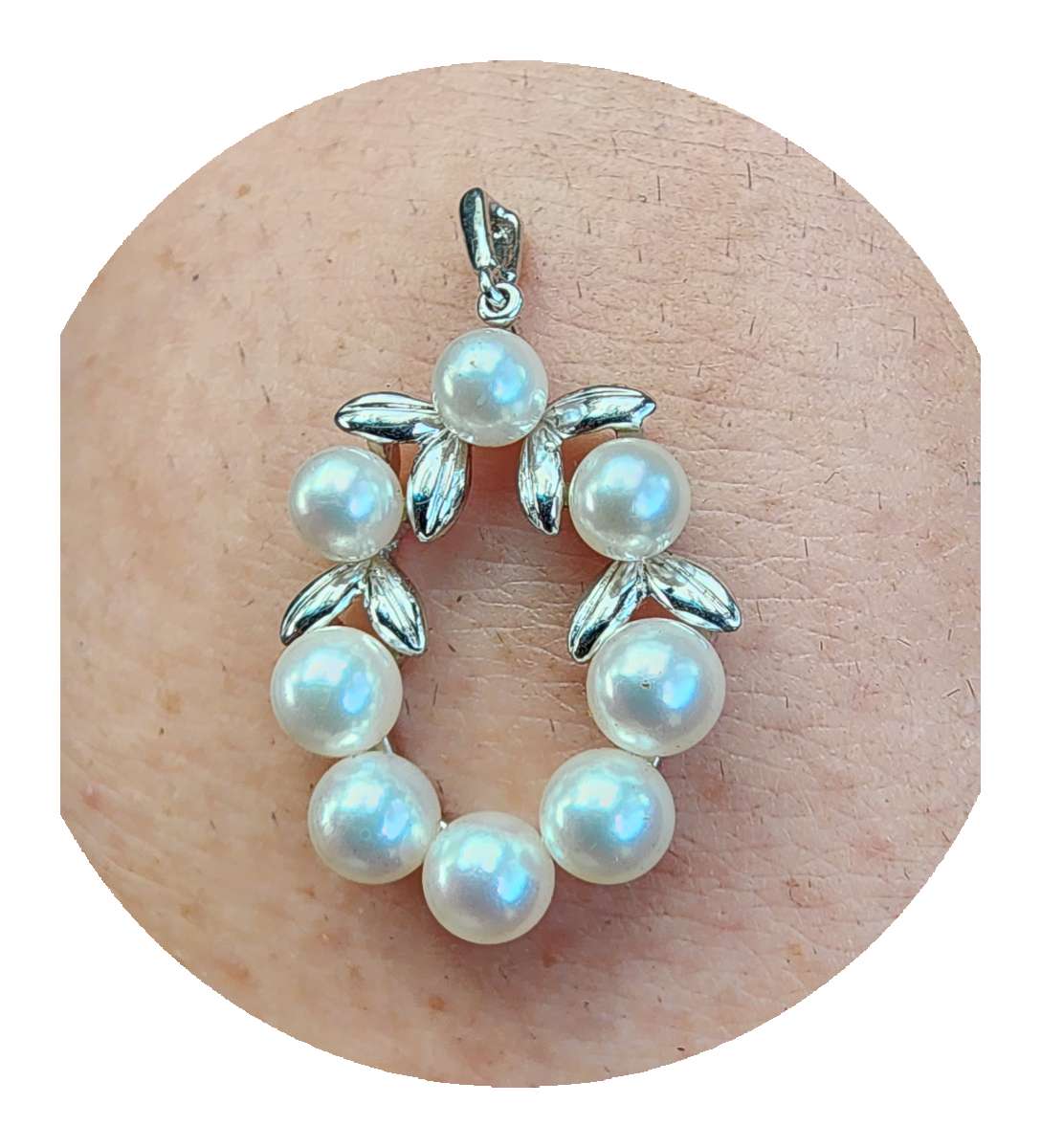 Mikimoto Luxury Akoya Pearls 925 Wreath Pendant