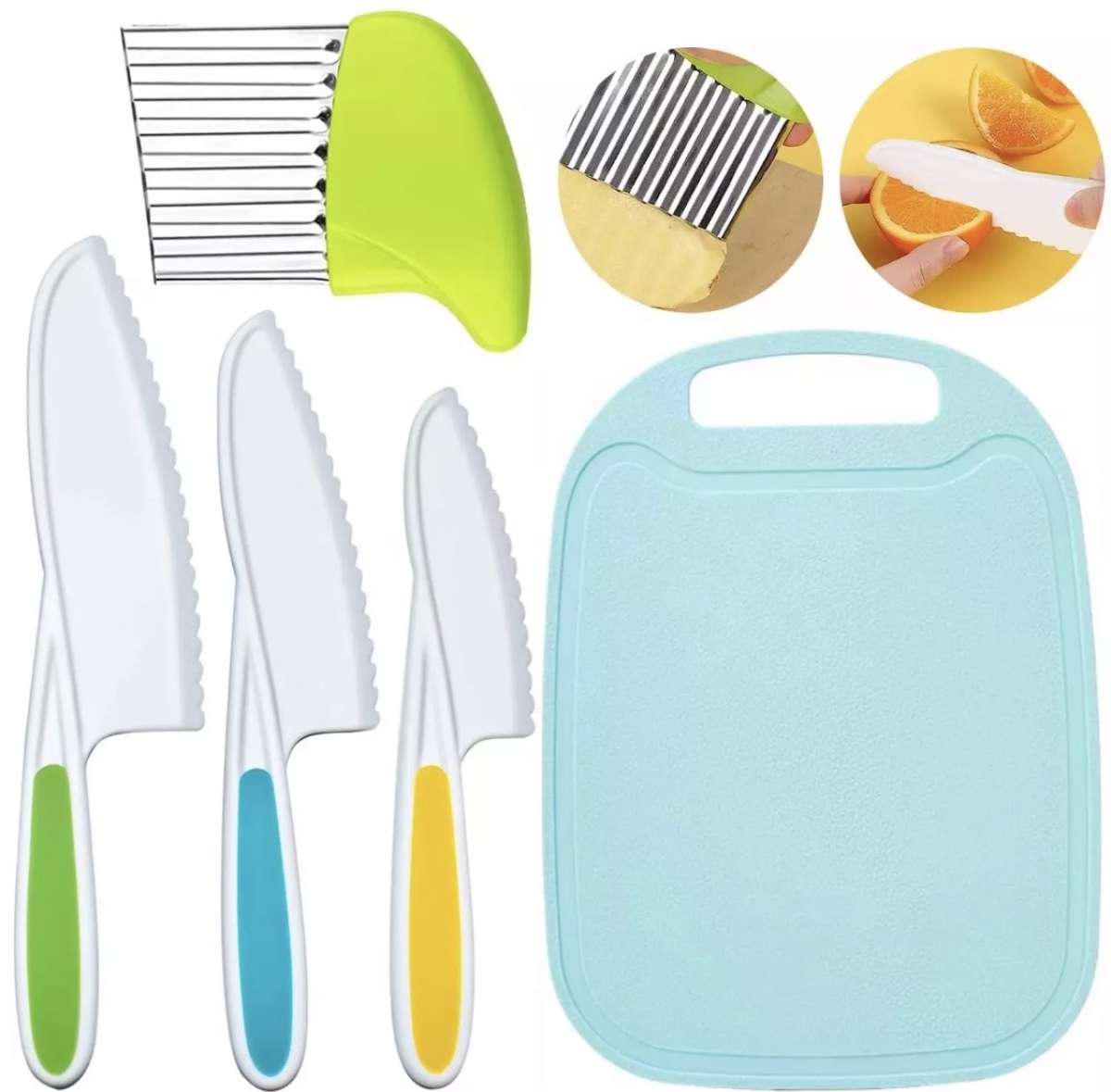 5 pcs kitchen cooking set for toddlers and kids safety knive