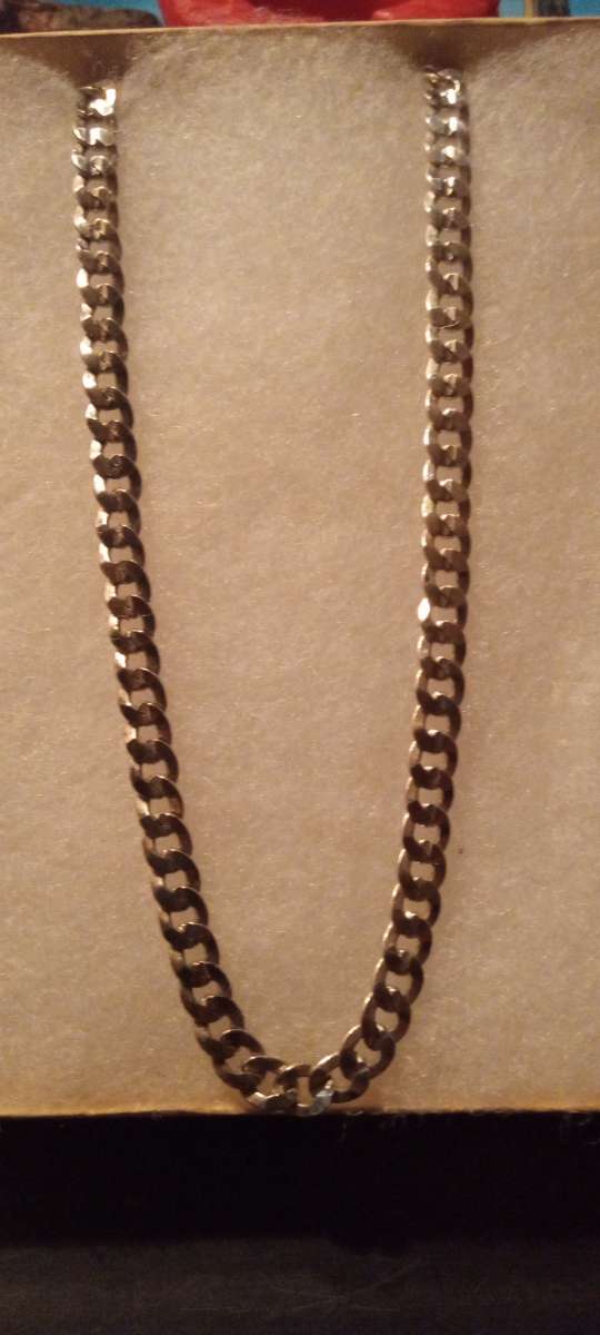 55 inch mens sterling silver Cuban link chain