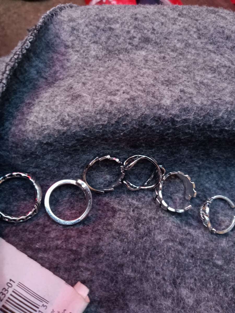 mens ring set silver costume