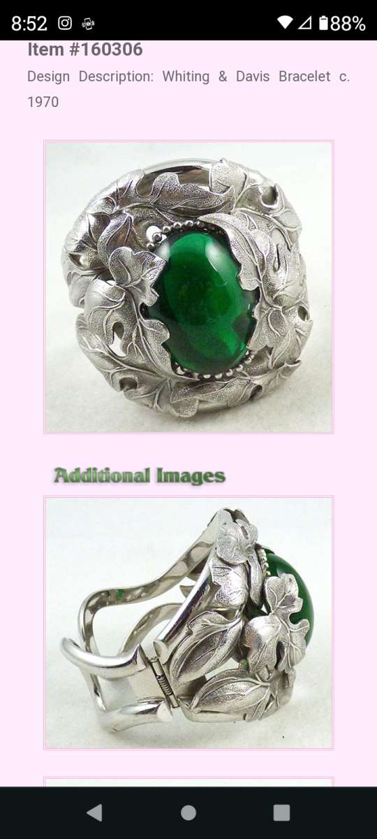 sterling silver bracelet with emerald