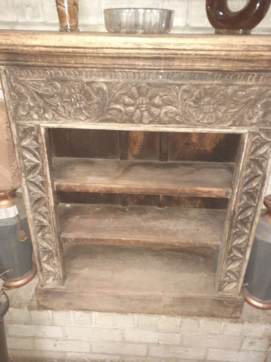 antique hand carved bookshelf