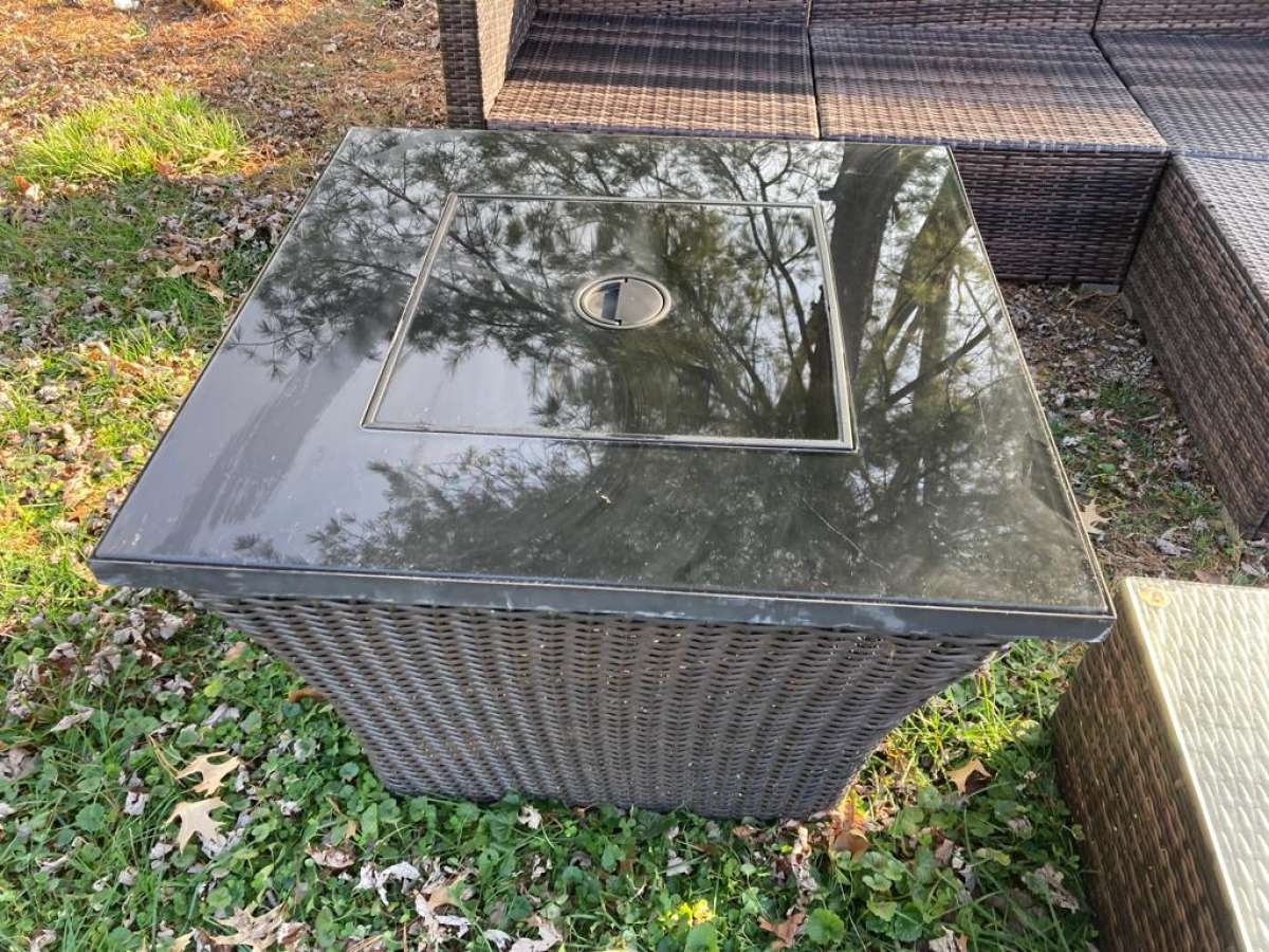 patio furniture  with fire pit table