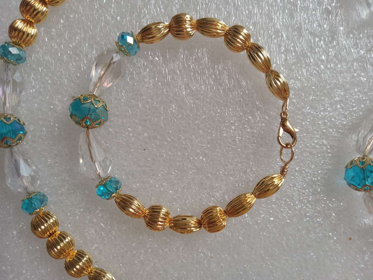 3PC Turquoise and Gold  is  Set