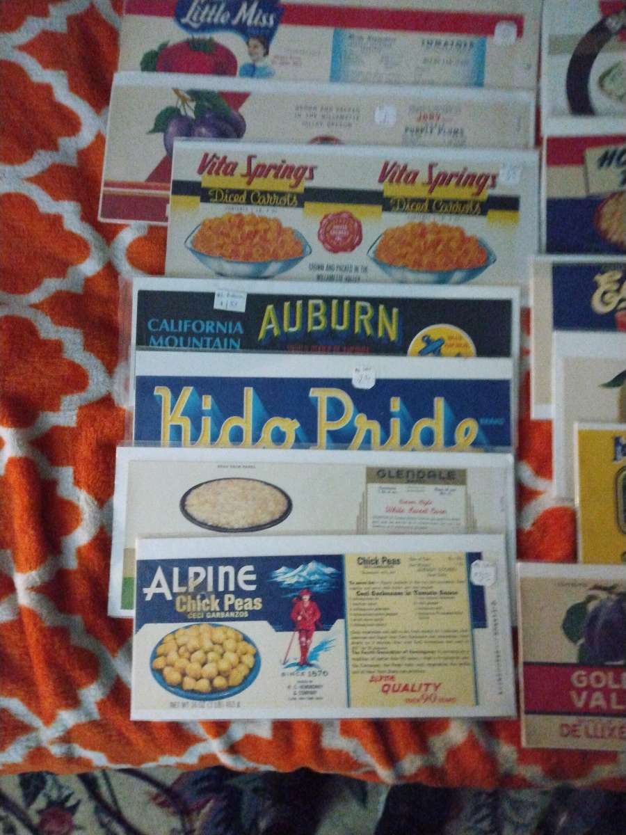 vintage can labels