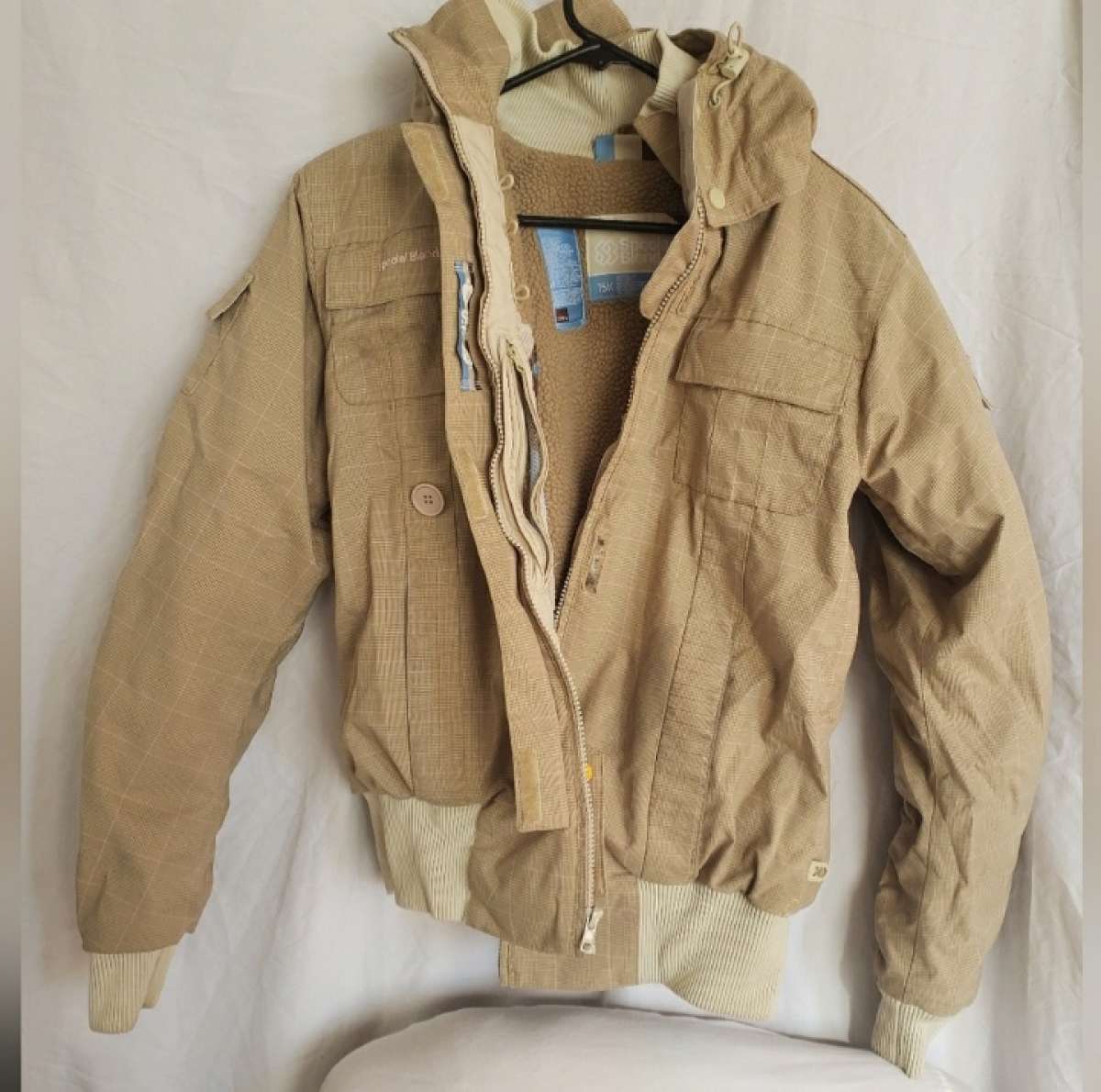 Special Blend 15K Waterproof Snowboard Tan Plaid Jacket Sz S