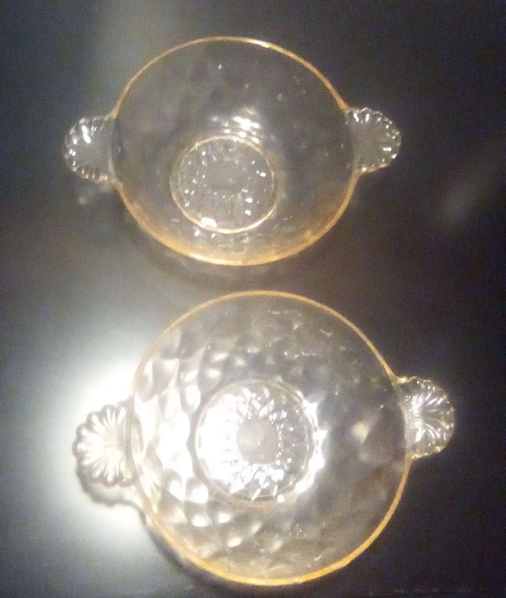 Rare Pink Depression Glass Individual Fruit Bowls