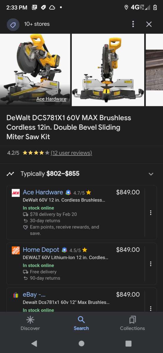 DeWalt Chop Saw And Miter Saw Combo