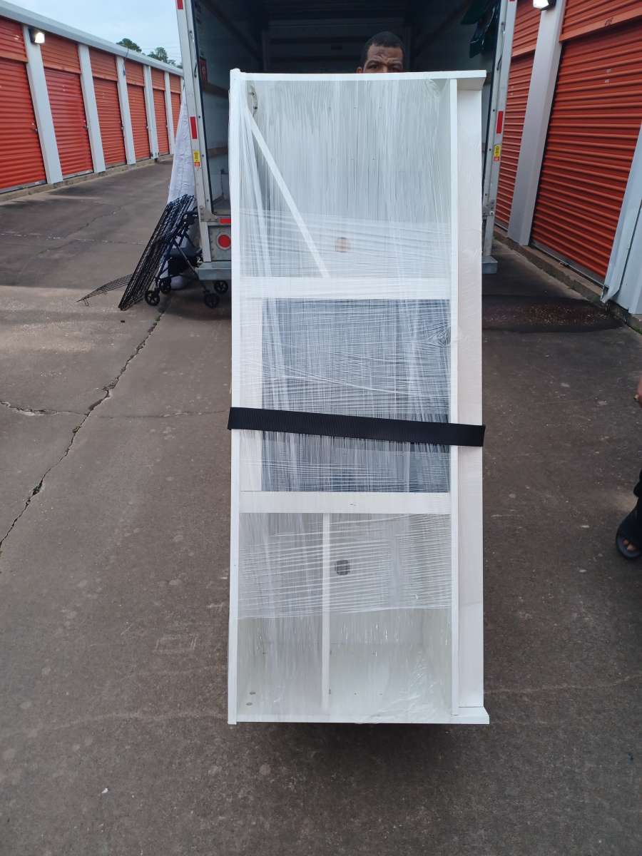 fridge washer dryer combo and fire place TV stand