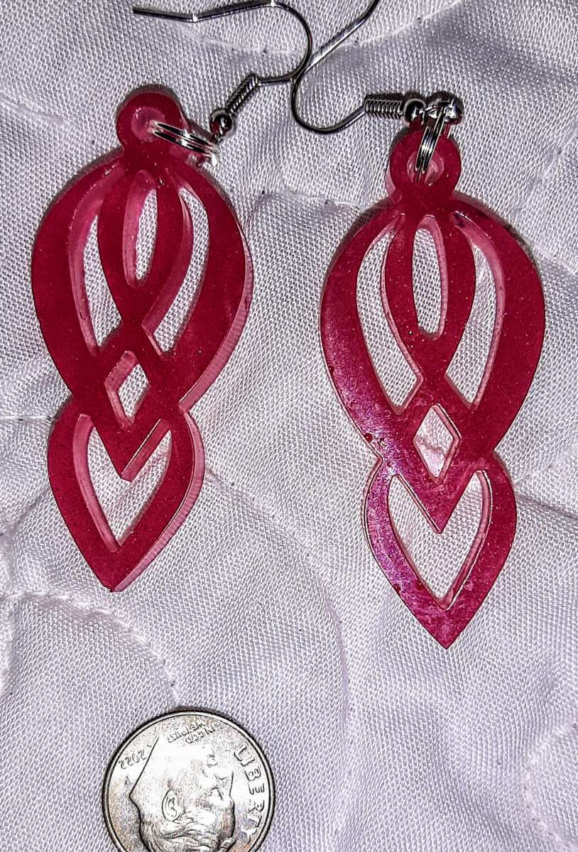 Beautiful red abstract earrings