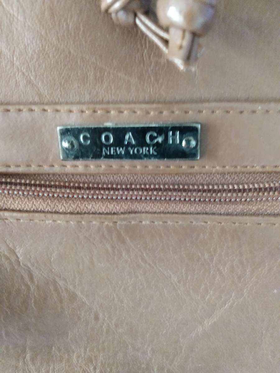 Leather Coach bag with over shoulder strap