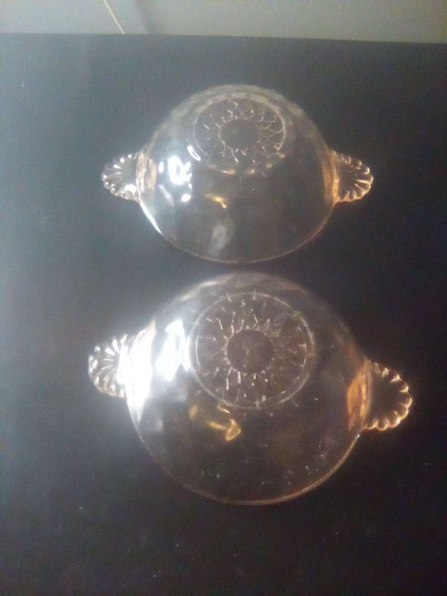 Rare Pink Depression Glass Individual Fruit Bowls