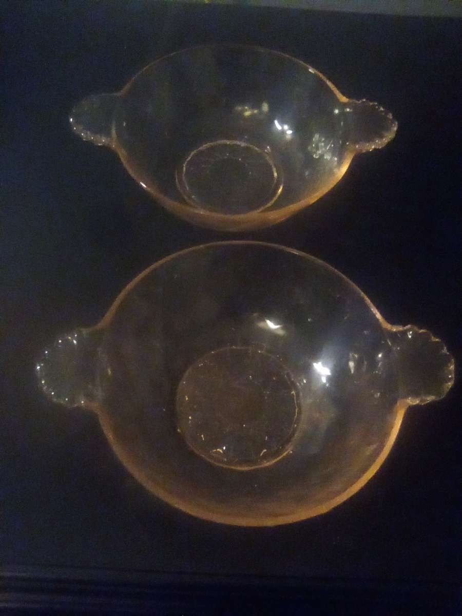 Rare Pink Depression Glass Individual Fruit Bowls
