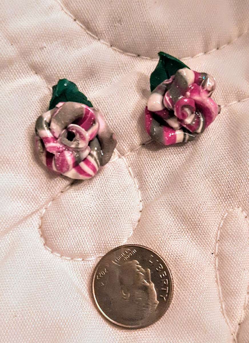 One of a kind handcrafted ROSE earrings