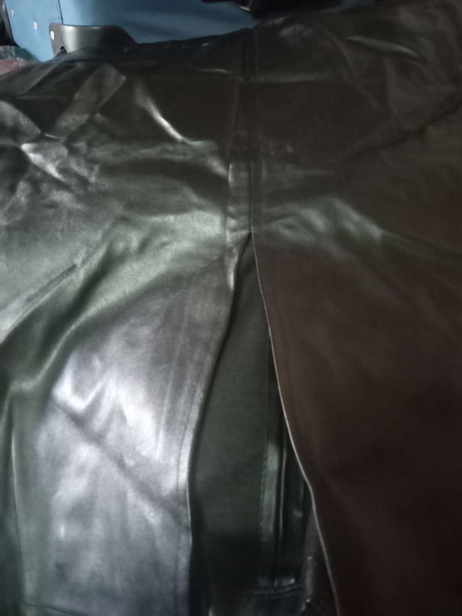 woman leather skirt