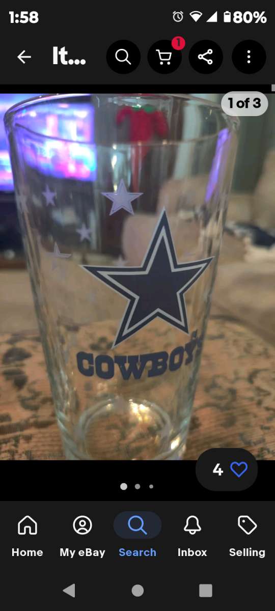 Collectable Dallas Cowboys 1 pint Glass