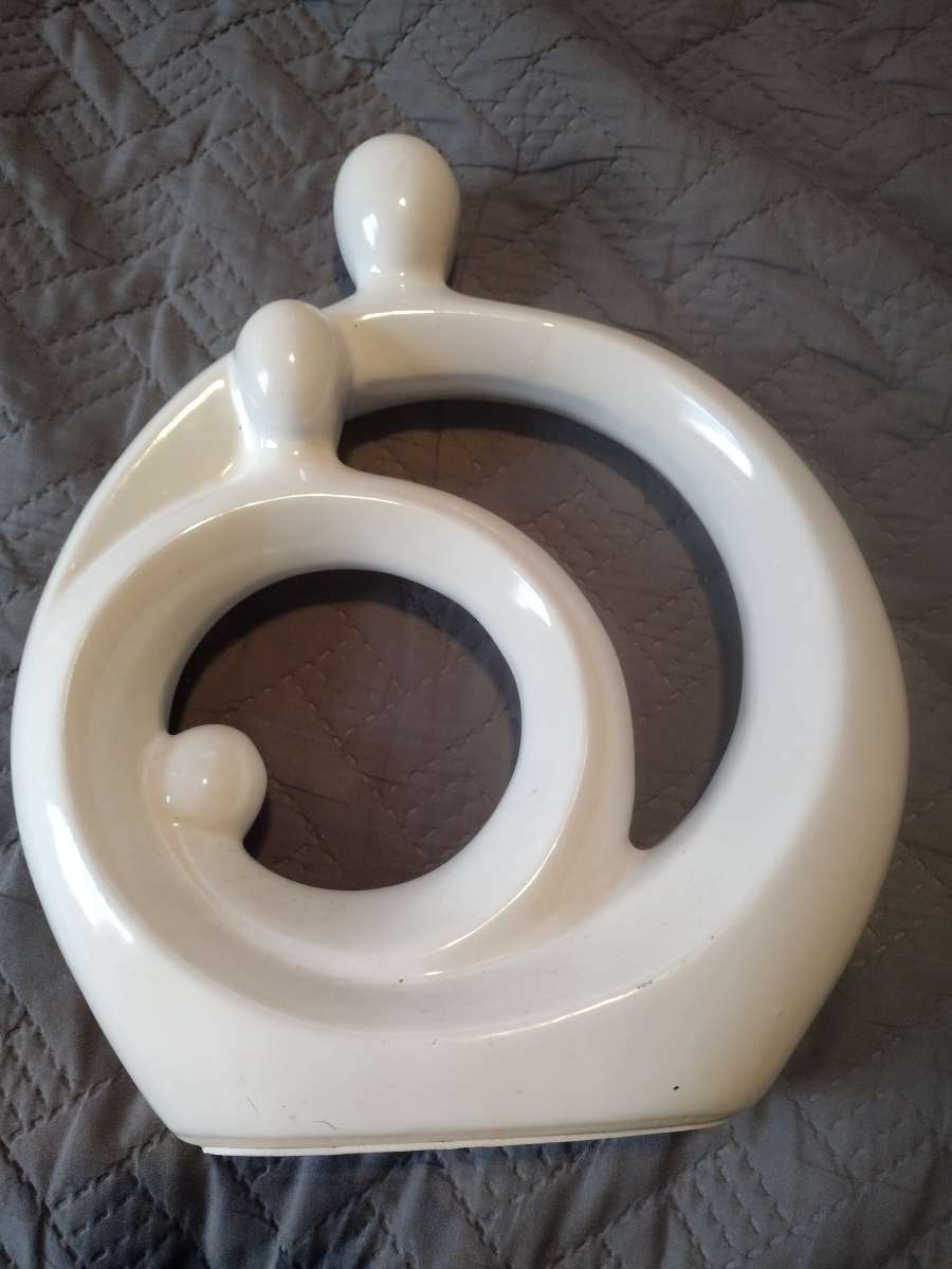 white mother and baby figurine