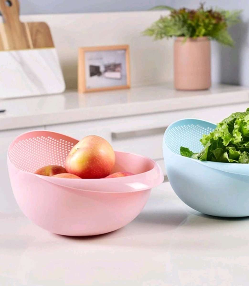 1pc Solid Color Plastic Wash Basin