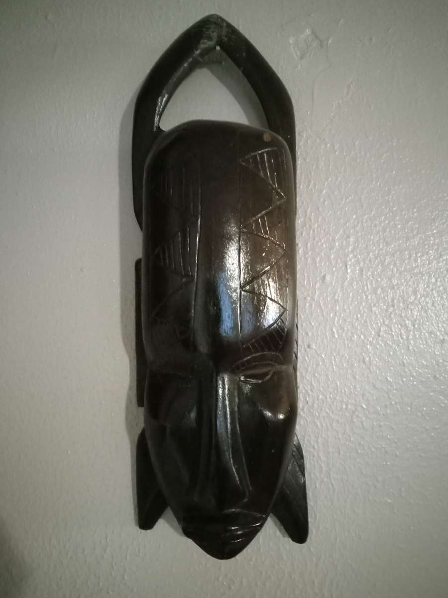 West African wood curved Female Statue