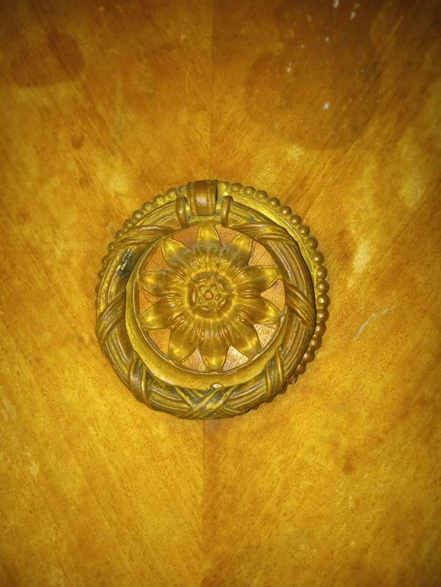 Set of antique wooden end tables with drawer