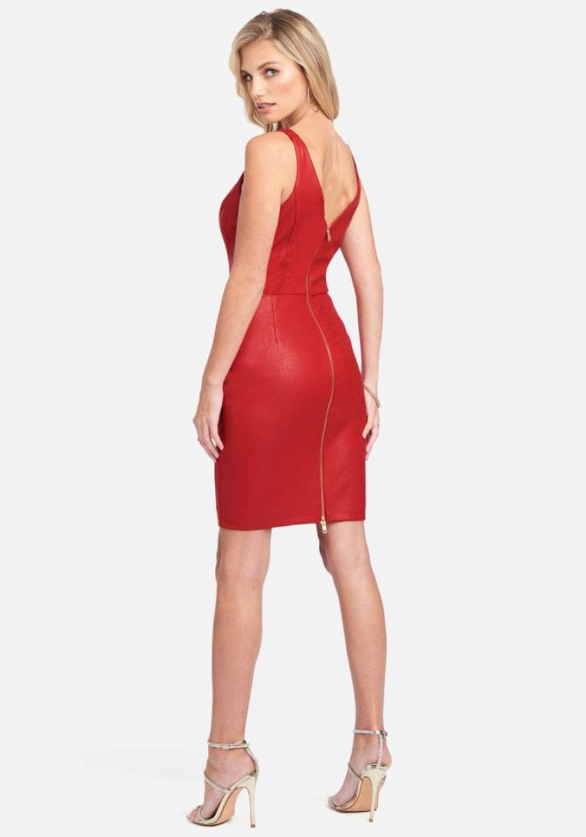 BeBe red snake skin dress