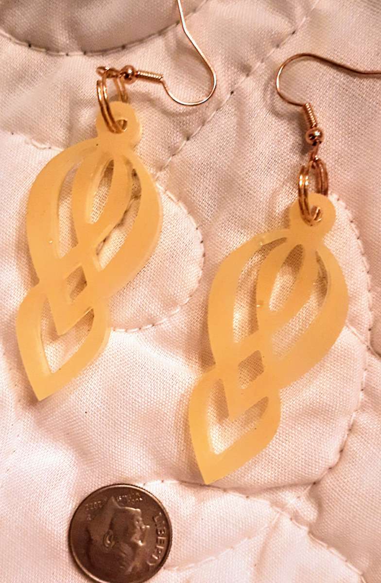 Original Handcrafted Yellow Abstract Earrings