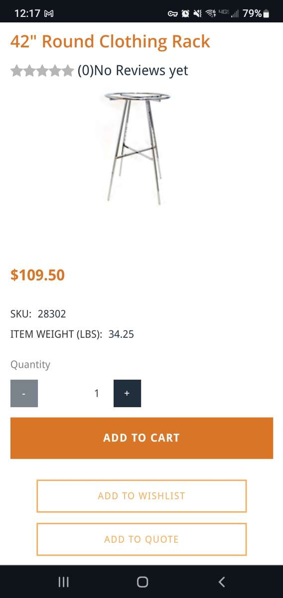 42 Inch Circle Clothing Rack  Brand New In Box