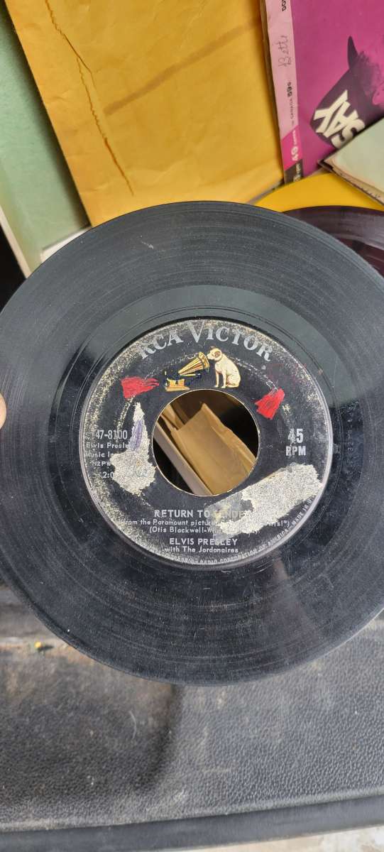 45 records Elvis Presley and Ray Charles