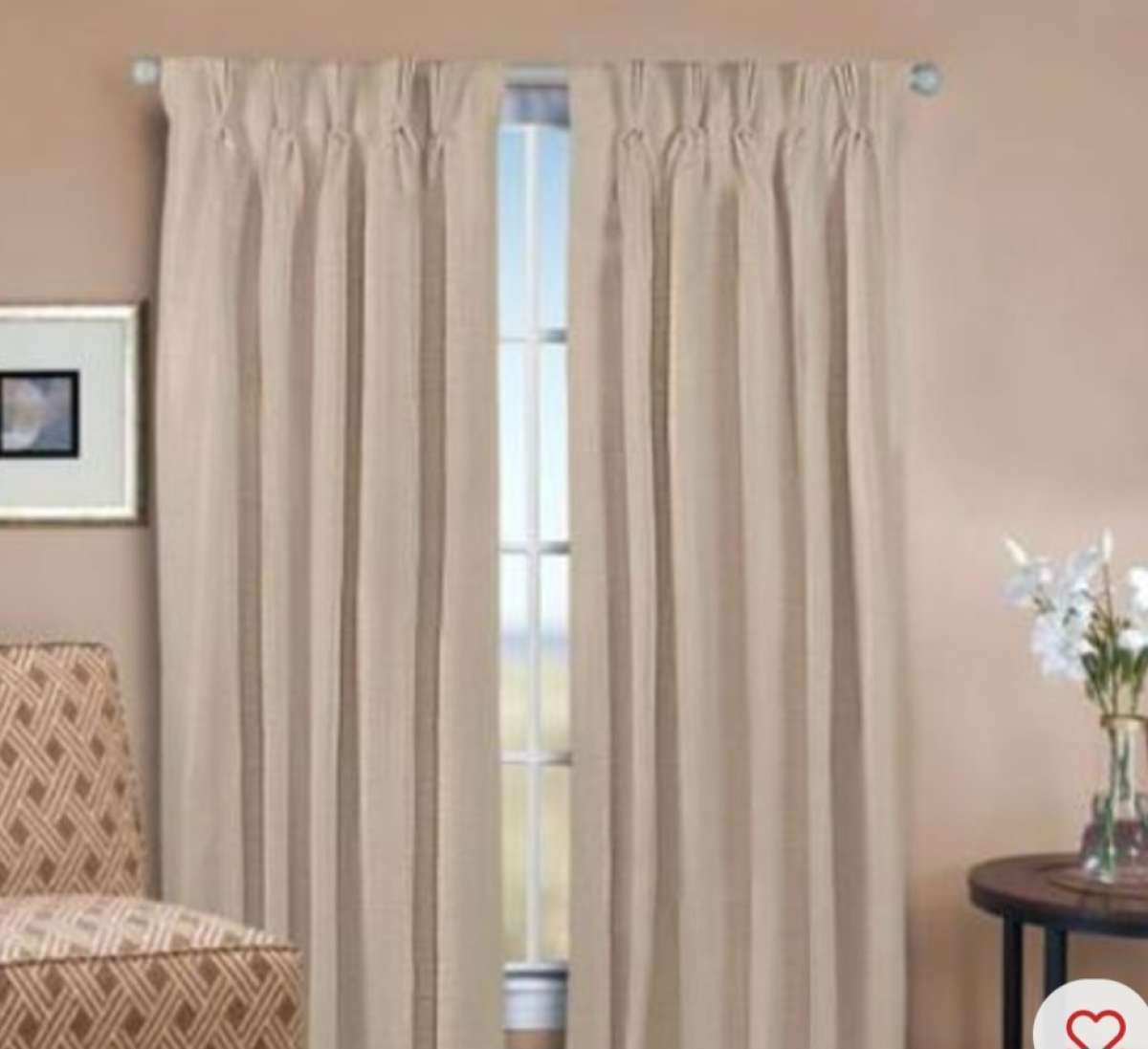 Peete Pinch Pleat Curtain Panel  84 Set of 2 Parchment