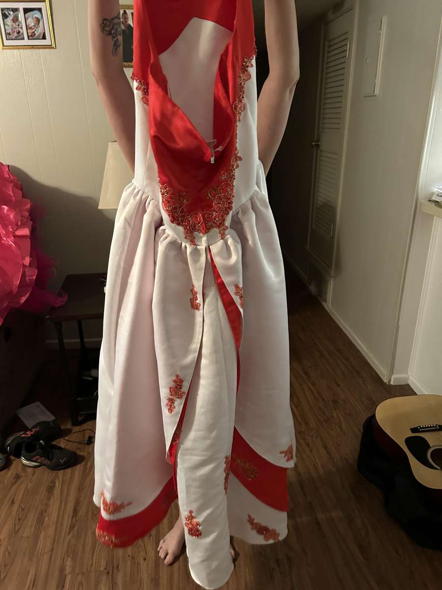 White with red dress for sale