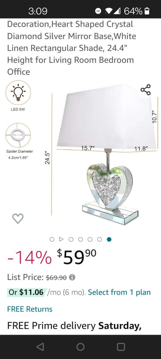 2 diamond crushed lamps new