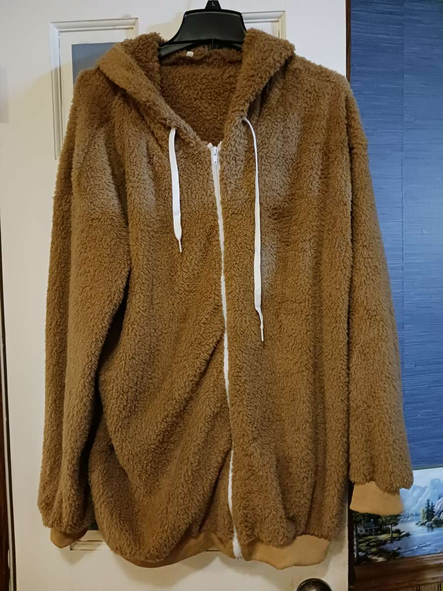 Brown Fuzzy Lightweight Jacket