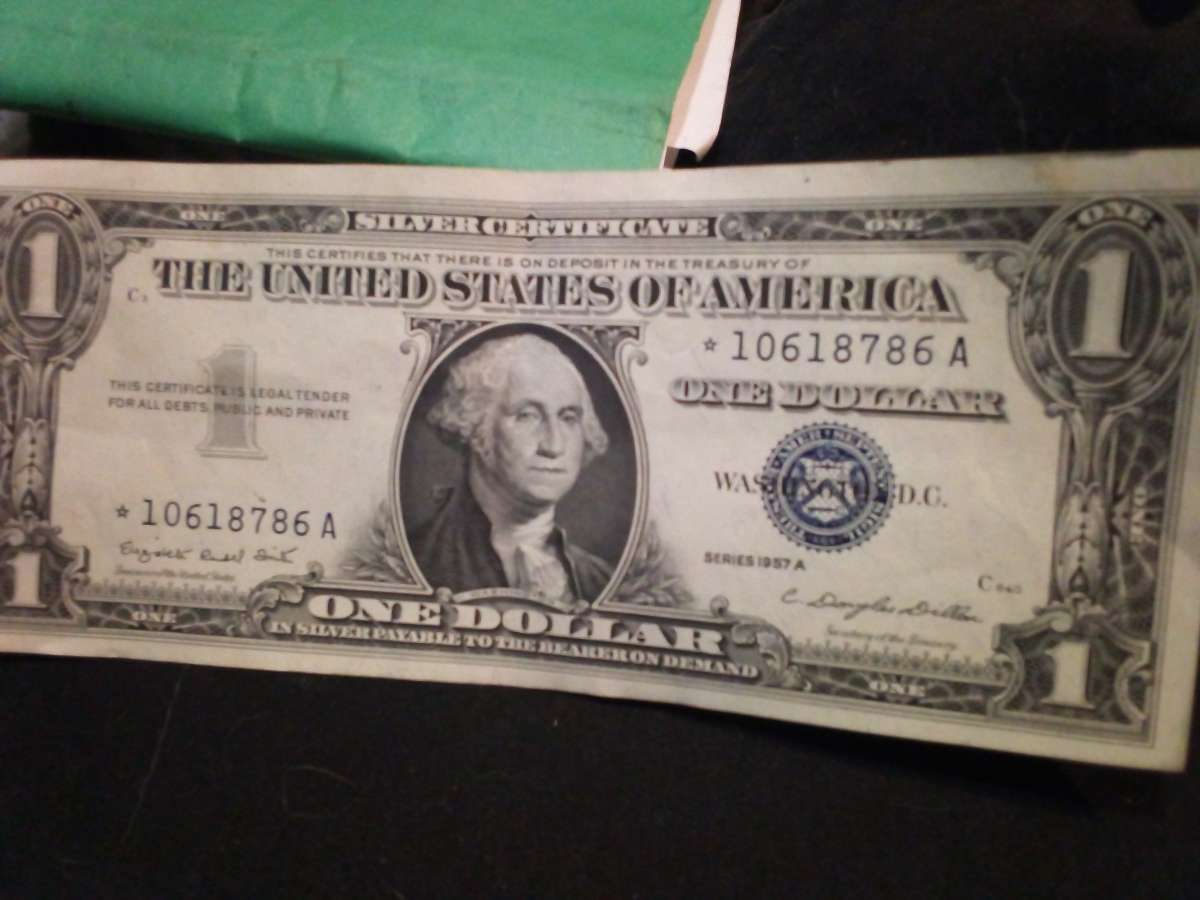 1935 1957 1957a 1 dollar silver certificate blue seal star