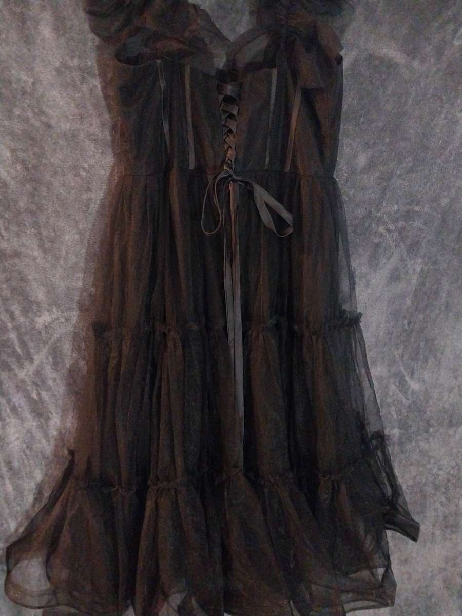 Corset style Corset is see thru around the bust