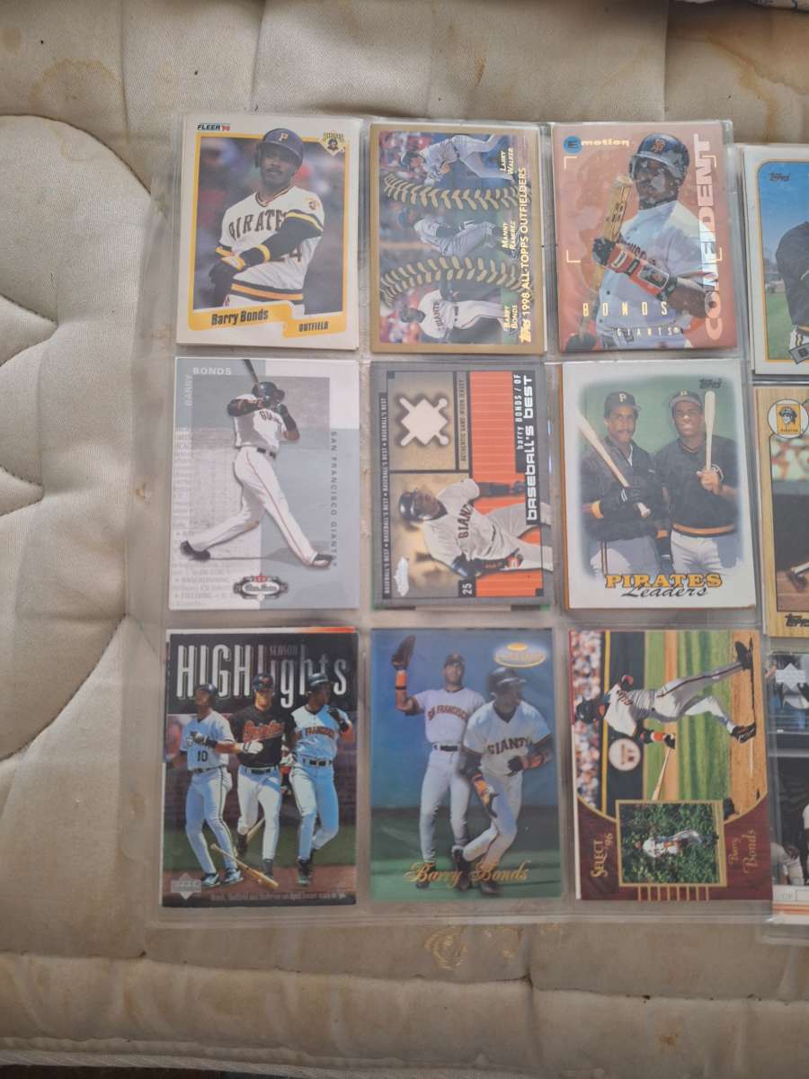 Barry bonds cards front to back in mint condition too