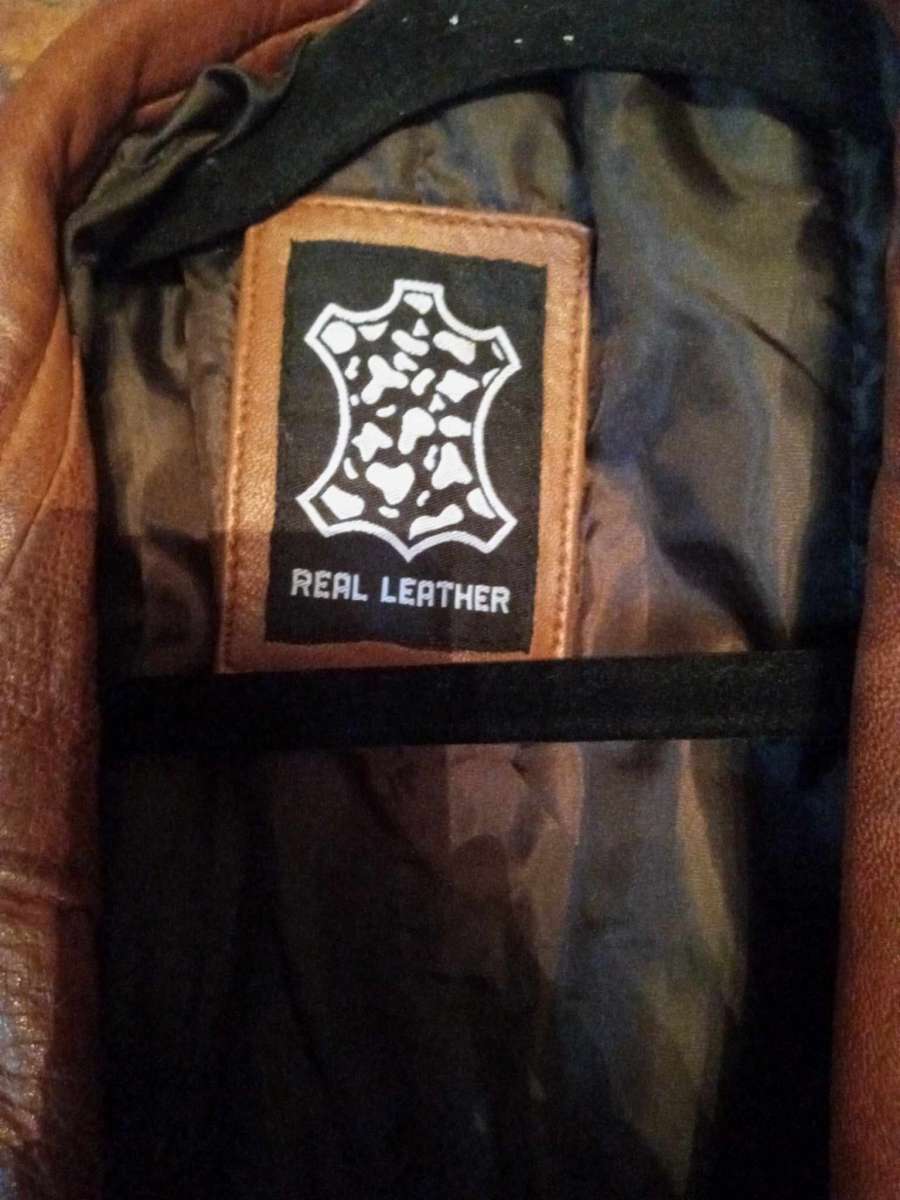 vintage Mens brown leather Biker Jacket