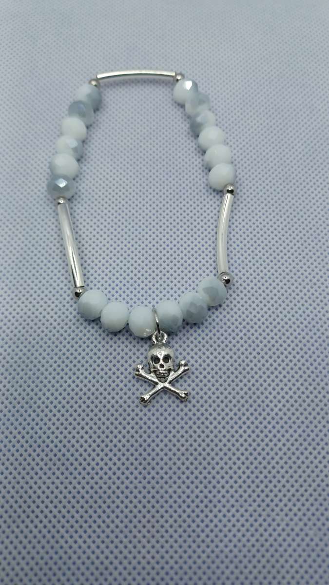 white gray crystal bracelet