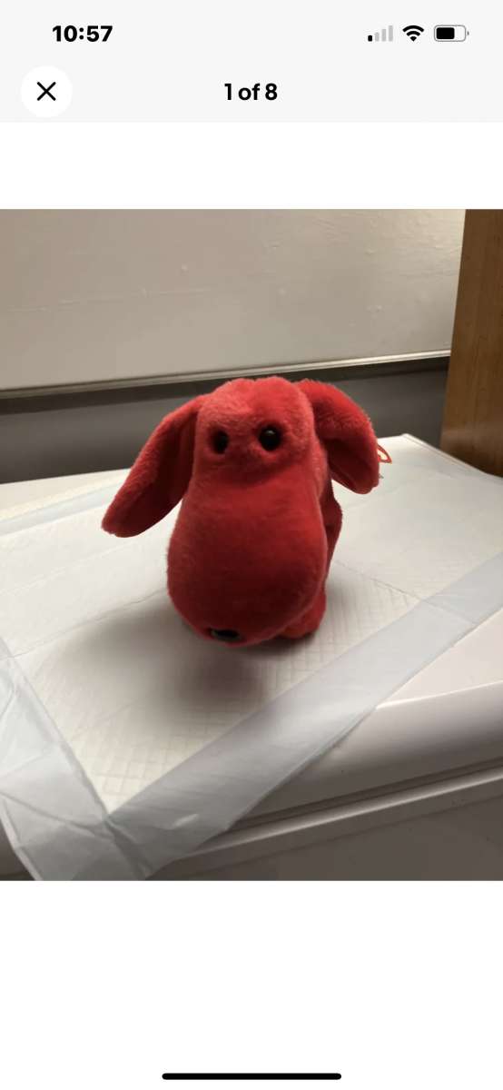 Ty Rover the red dog beanie buddy  error left ear backwards