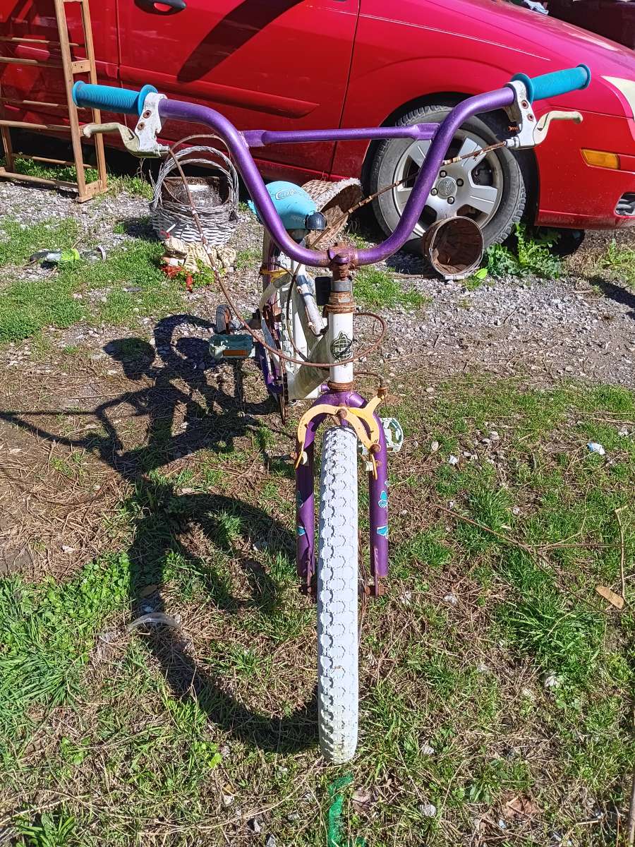 little girl bike that has been sitting for a few years now