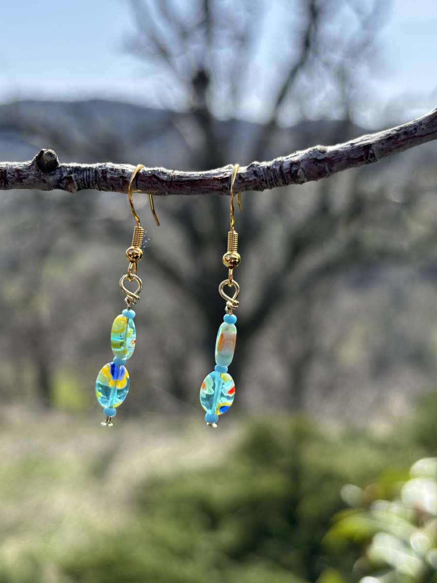 handmade glass bead earrings