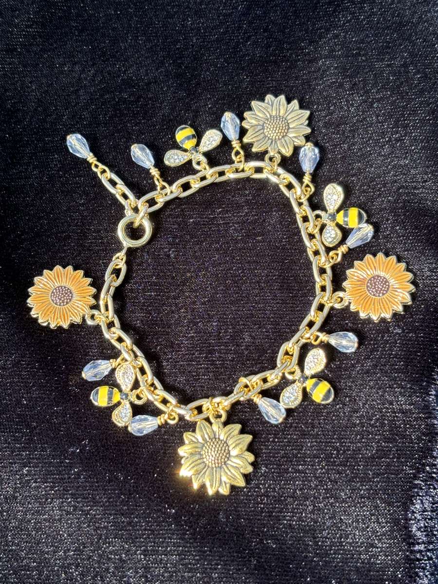 Summer time blues handmade charm bracelet