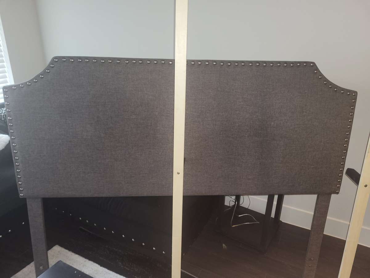I am selling a Gray Queen Headboard and footboard bedframe