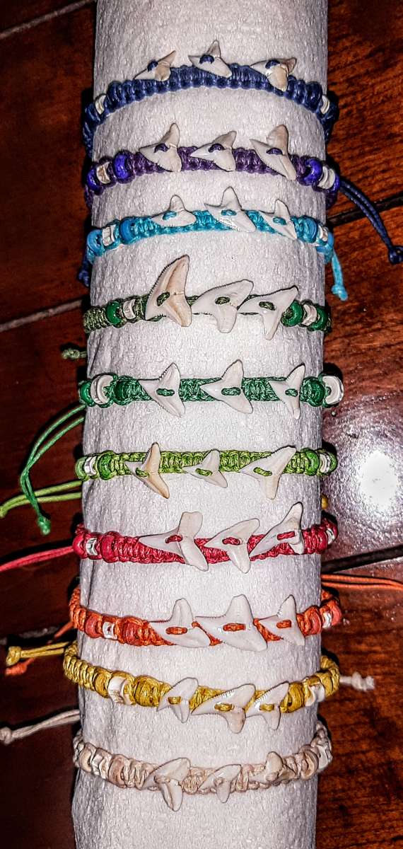 Woven Friendship Bracelets with Sharks Teeth