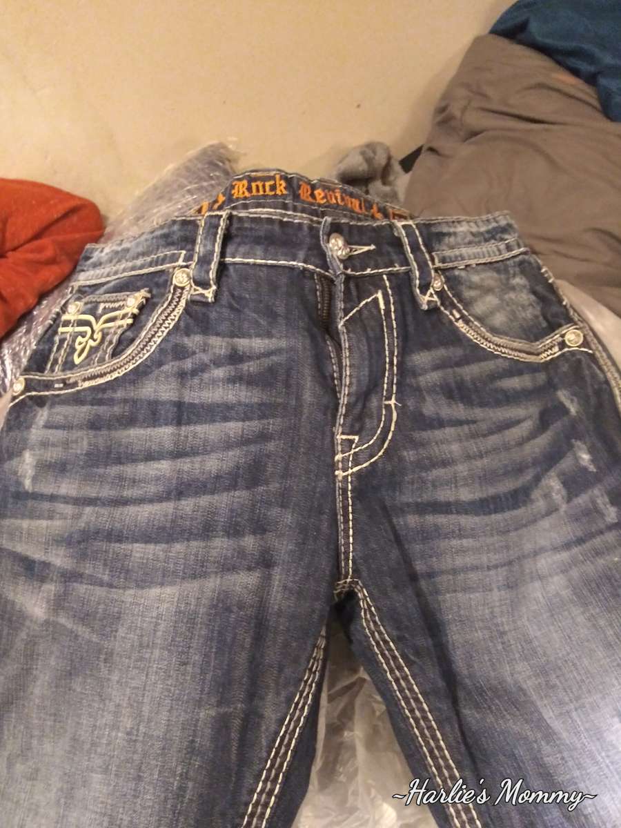 ROCK REVIVAL mens blue jeans