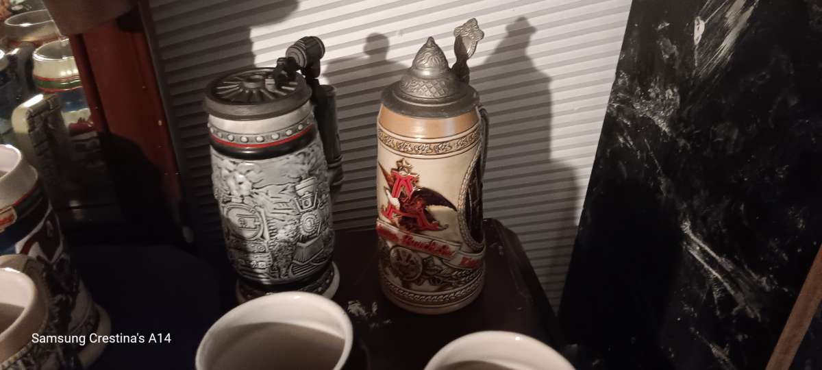 Budwiser beer steins