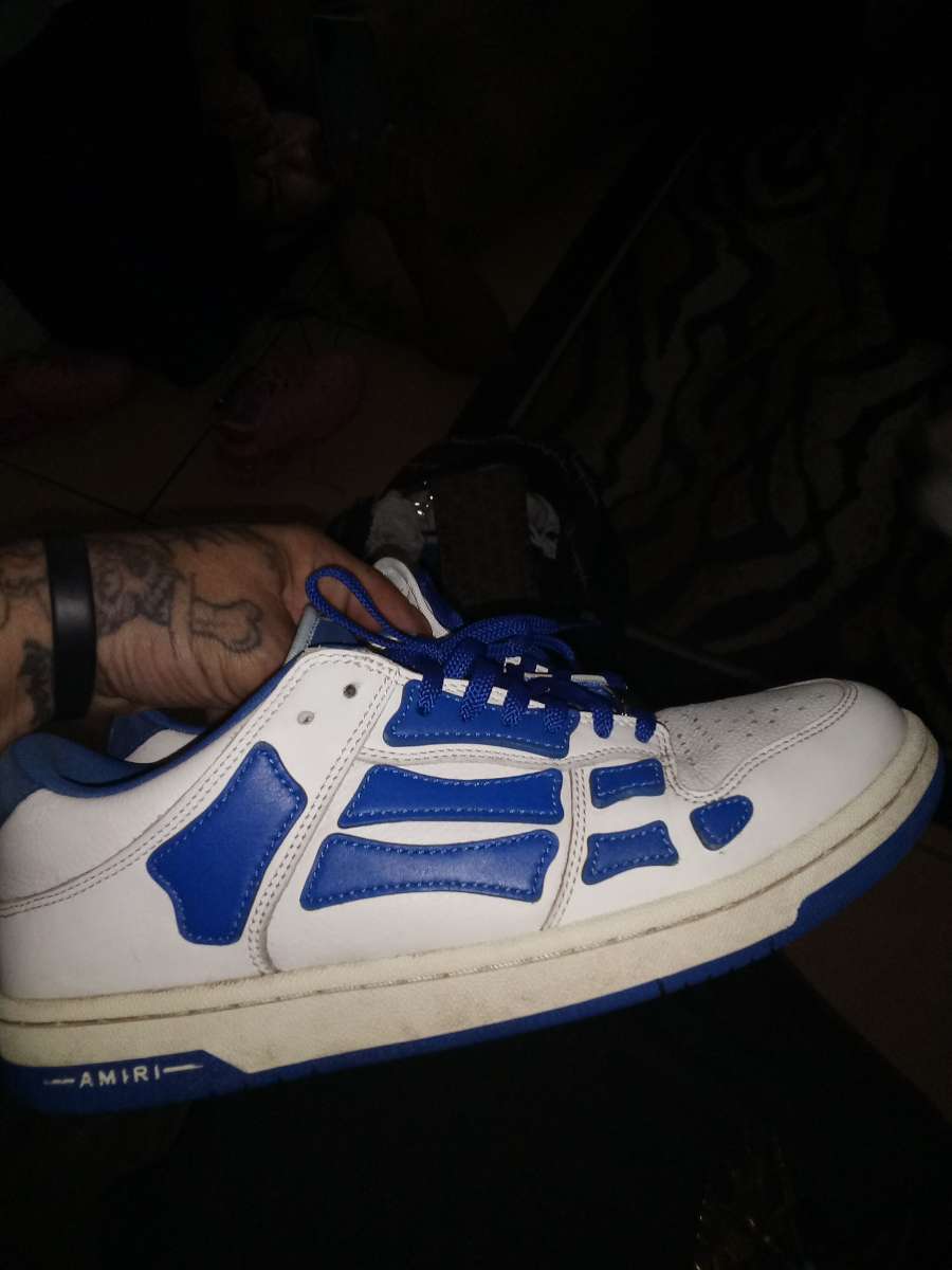 AMIRI SKEL TOP SIZE 10 BLUE AND WHITE SNEAKERS