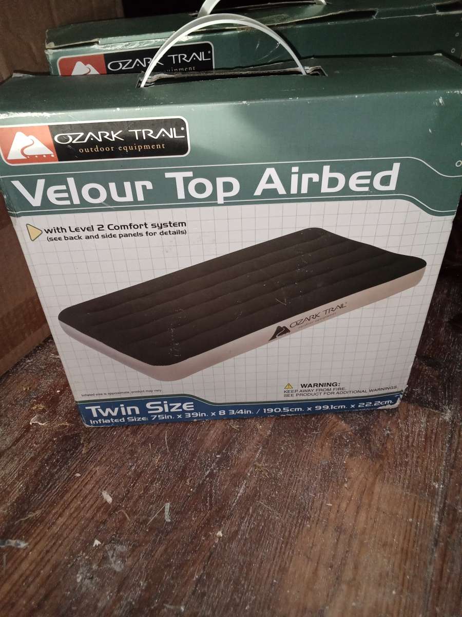 two air mattresses with air pump