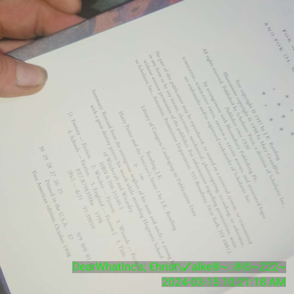 Original Harry Potter Hard back book