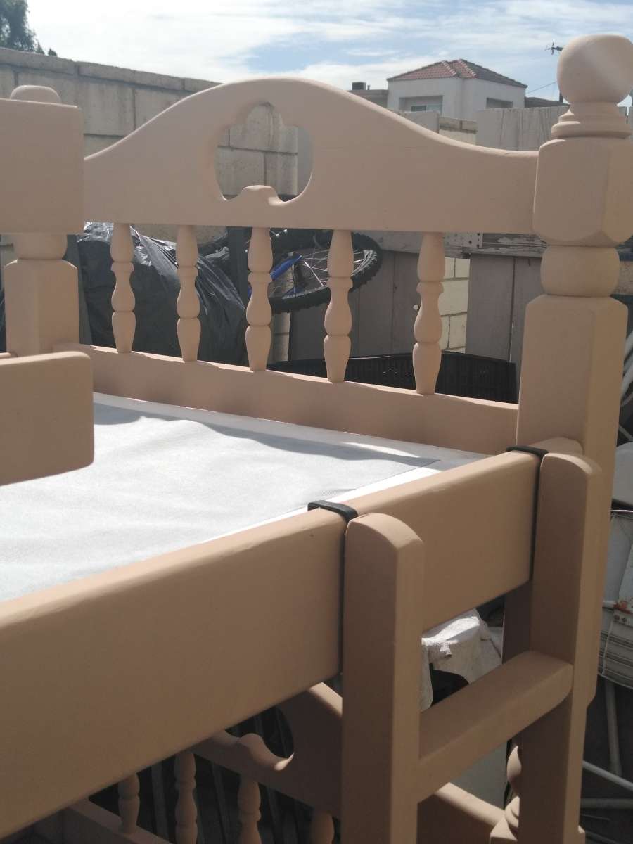 solid wood Bunk bed with box spring